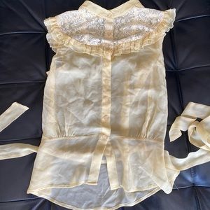 Yellow See Through Blouse